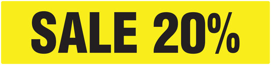 Promotional stickers rectangular "Sale 20%" 2-7 cm LH-SALE-3020-RE-50x12-3-88