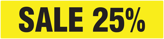 Promotional stickers rectangular "Sale 25%" 2-7 cm LH-SALE-3025-RE-50x12-3-88