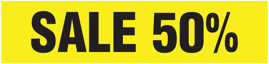 Promotional stickers rectangular "Sale 50%" 10-60 cm LH-SALE-3050-RE-50x12-3-88