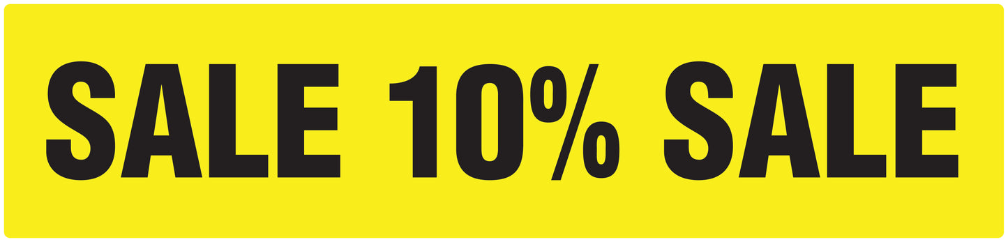 Promotional stickers rectangular "Sale 10% sale" 10-60 cm LH-SALE-5010-RE-50x12-3-88