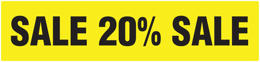 Promotional stickers rectangular "Sale 20% sale" 2-7 cm LH-SALE-5020-RE-50x12-3-88