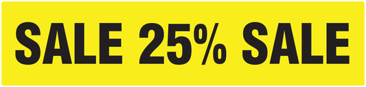 Promotional stickers rectangular "Sale 25% sale" 2-7 cm LH-SALE-5025-RE-50x12-3-88