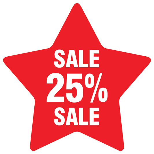 Promotional stickers star-shaped "Sale" 2-7 cm LH-SALE-5025-ST-10-14-0