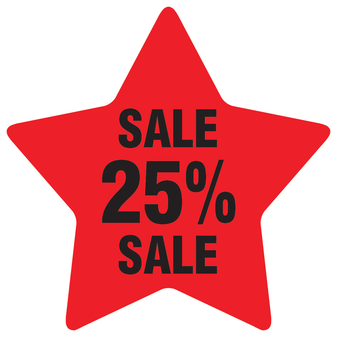 Promotional stickers star-shaped "Sale" 2-7 cm LH-SALE-5025-ST-10-14-88