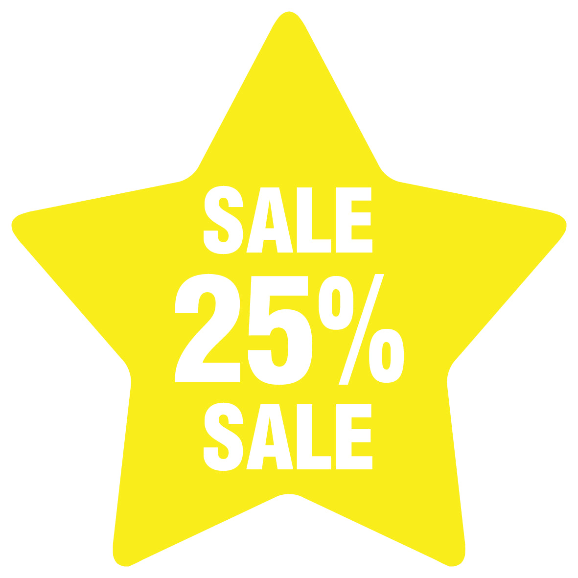 Promotional stickers star-shaped "Sale" 2-7 cm LH-SALE-5025-ST-10-3-0