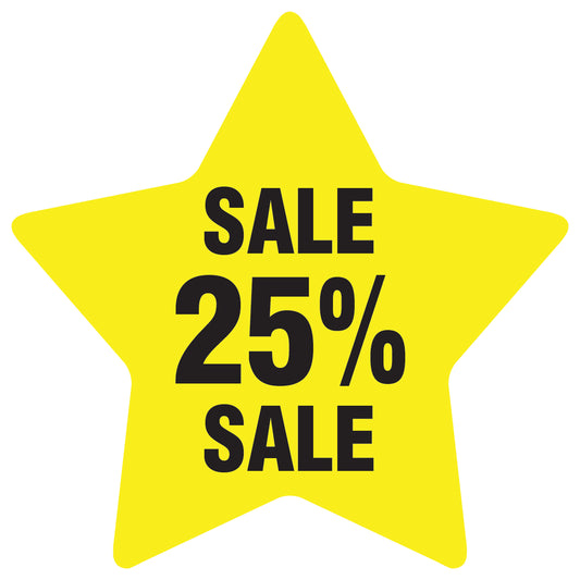 Promotional stickers star-shaped "Sale" 2-7 cm LH-SALE-5025-ST-10-3-88