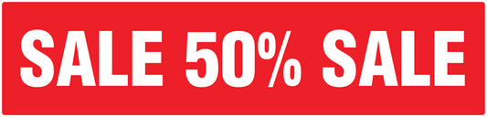 Promotional stickers rectangular "Sale 50% sale" 2-7 cm LH-SALE-5050-RE-50x12-14-0