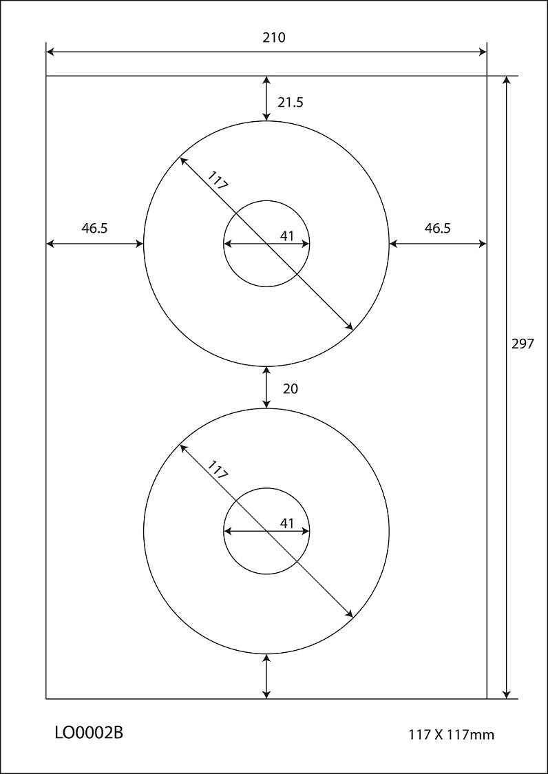 100 DIN A4 sheets 117x117 mm 70g ES-0002B-70-0