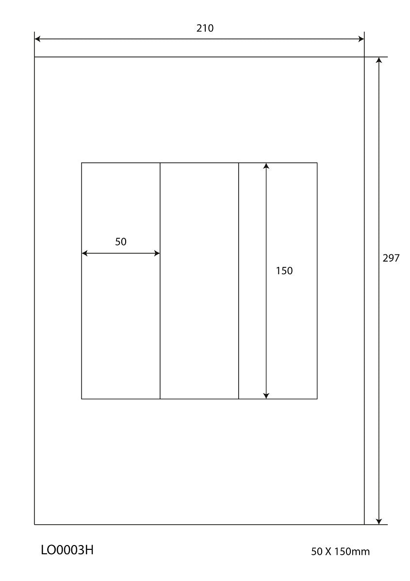 100 DIN A4 sheets 50x150 mm 70g ES-0003H-70-0