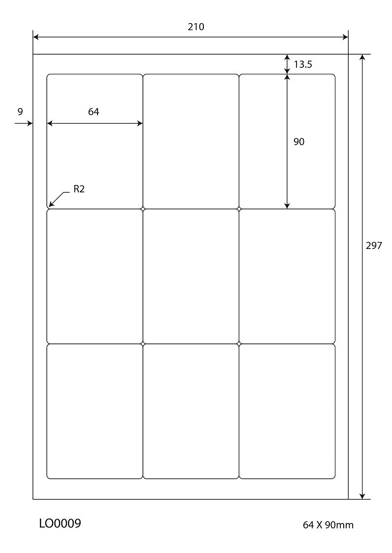 100 DIN A4 sheets 64x90 mm 70g ES-0009-70-0