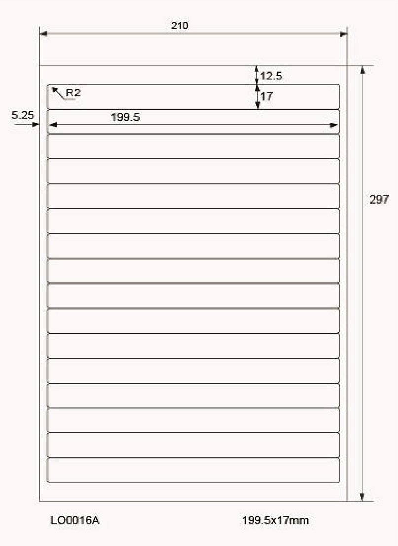 100 DIN A4 sheets 199.5x17mm 70g ES-0016A-70-0