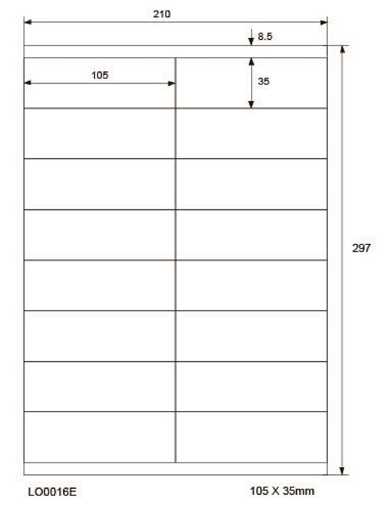 100 DIN A4 sheets 105x35mm 70g ES-0016E-70-0