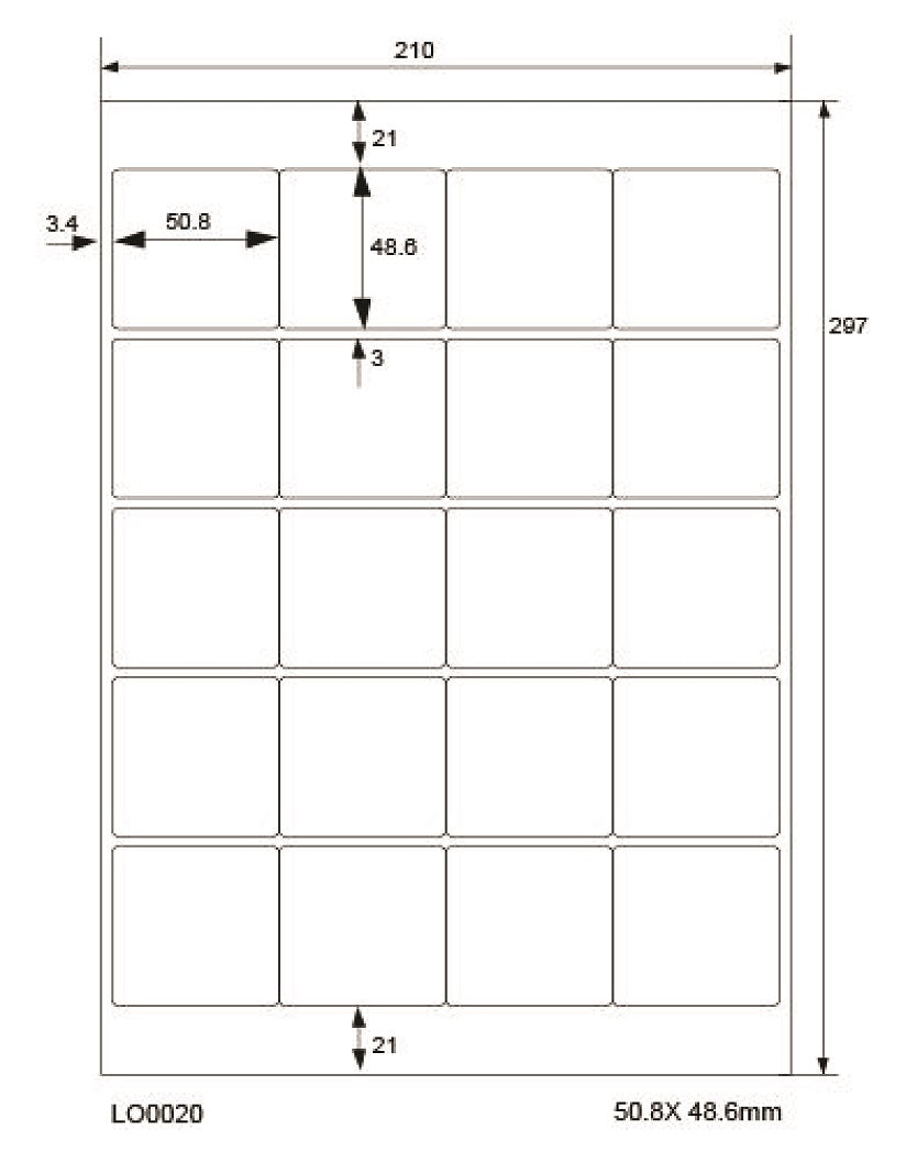 100 DIN A4 sheets 50.8x48.6mm 70g ES-0020-70-0