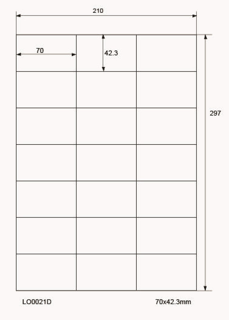 100 DIN A4 sheets 70x42.3mm 70g ES0021D-70-0