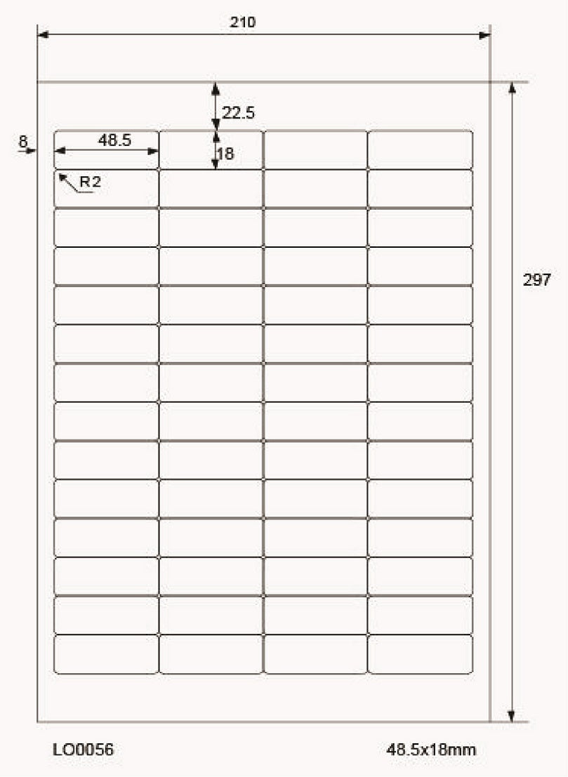 100 DIN A4 sheets 48.5x18mm 70g ES0056-70-0