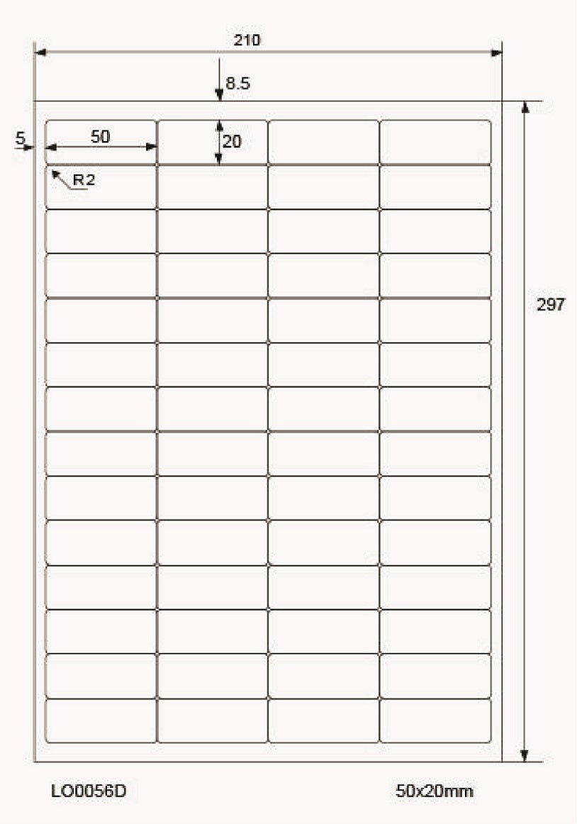 100 DIN A4 sheets 50x20mm 70g ES0056D-70-0