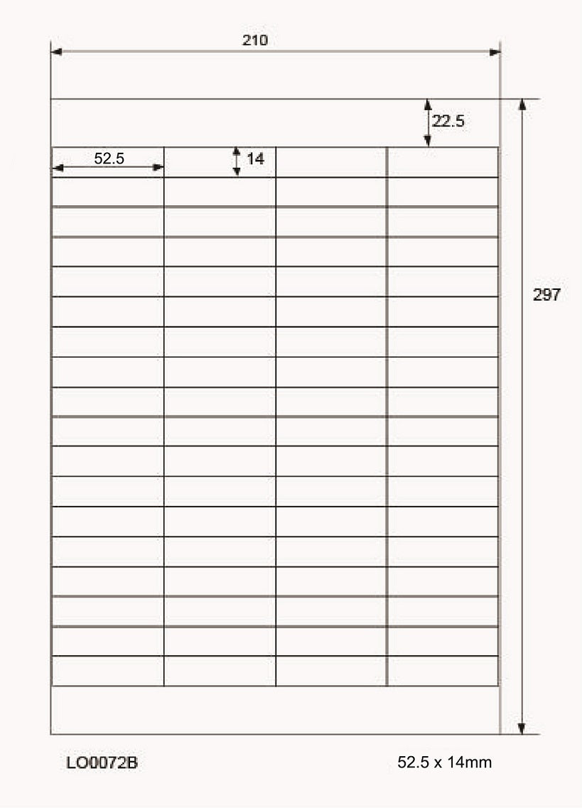 100 DIN A4 sheets 52.5x14mm 70g ES0072B-70-0