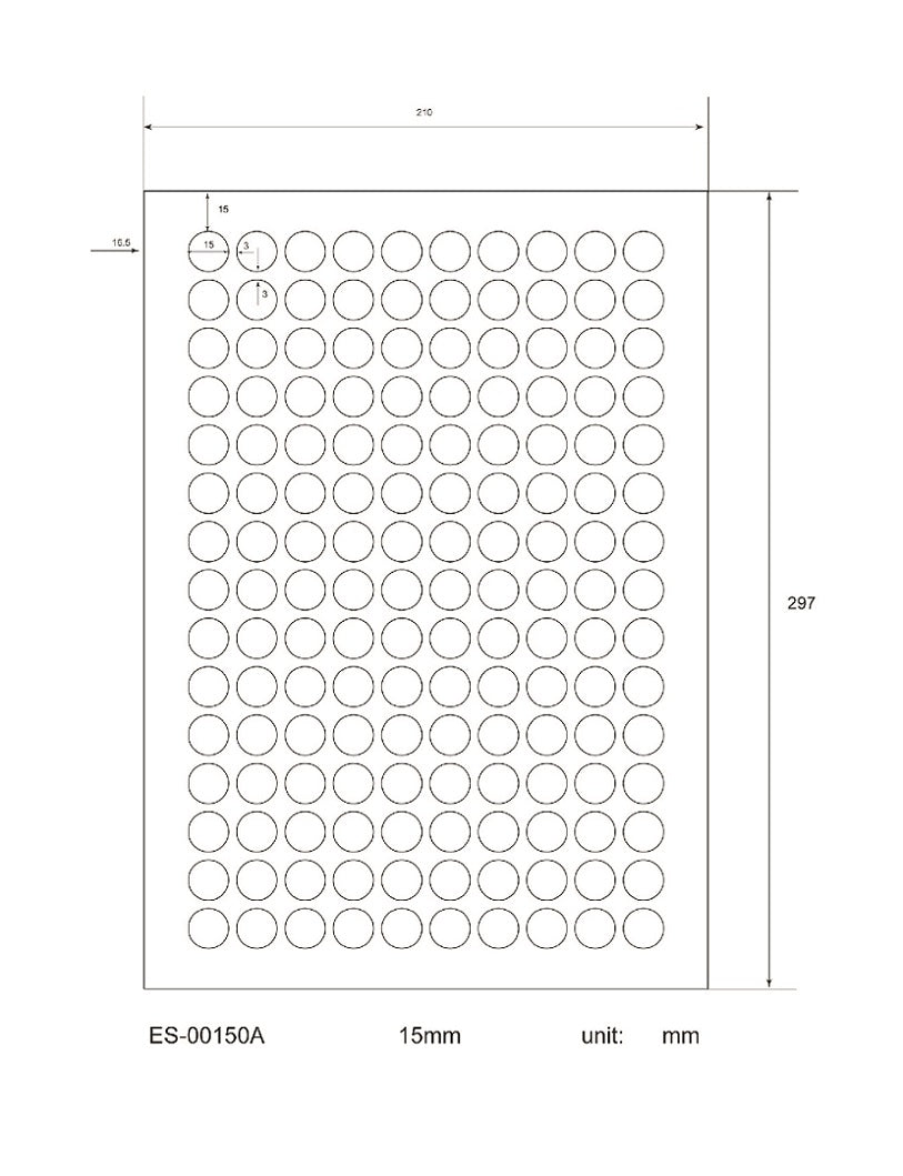 100 DIN A4 sheets 15mm rund 70g ES0150A-70-0