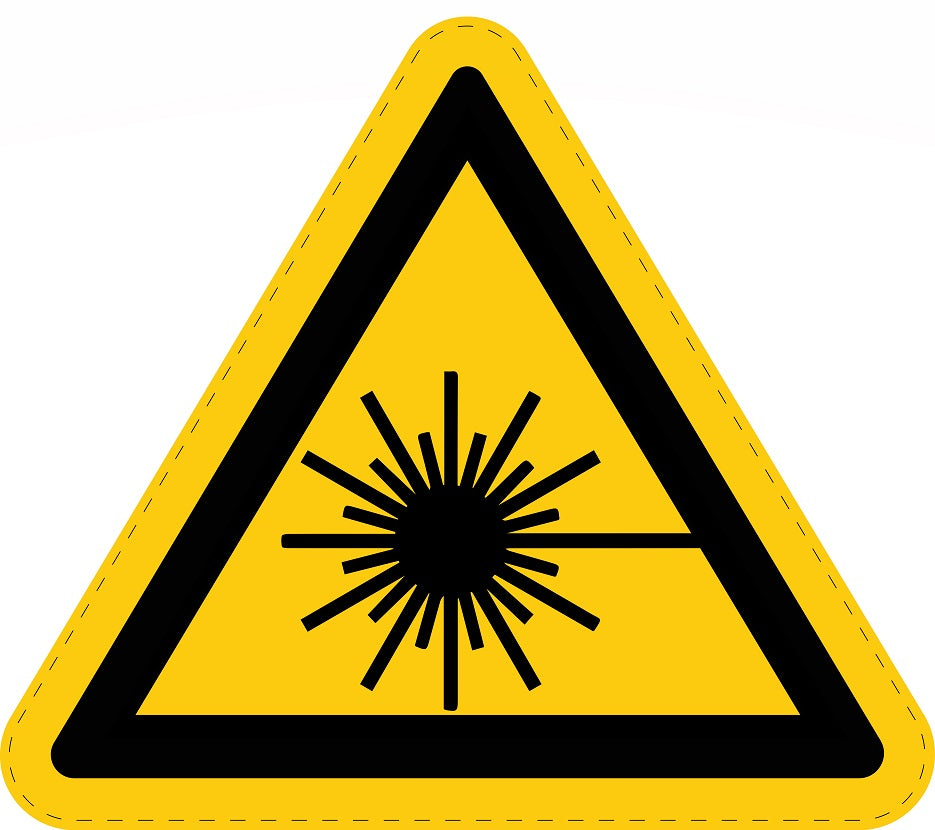 Warning sticker "Warning of laser beam" made of PVC plastic, ES-SIW-010